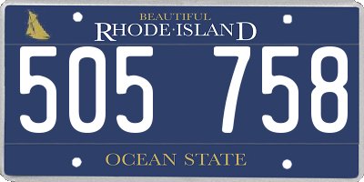 RI license plate 505758