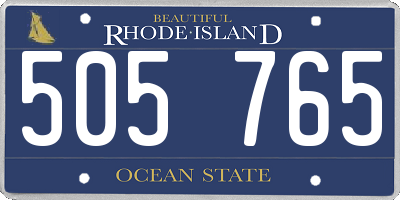 RI license plate 505765