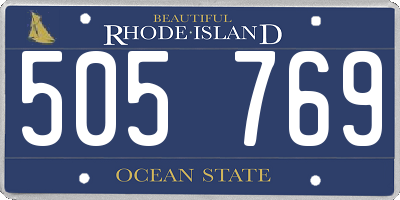 RI license plate 505769