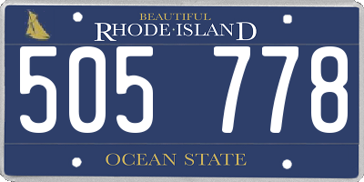 RI license plate 505778