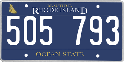RI license plate 505793