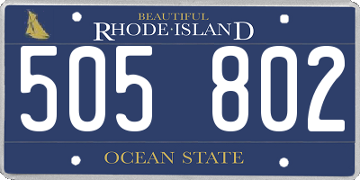 RI license plate 505802