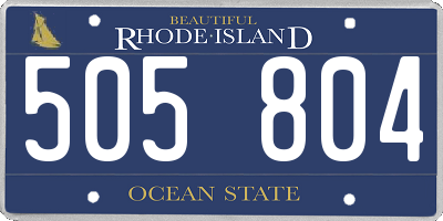 RI license plate 505804