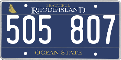 RI license plate 505807