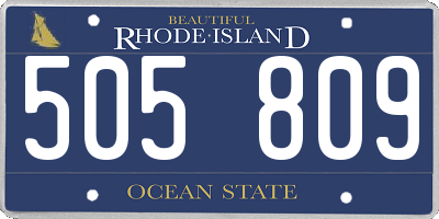 RI license plate 505809