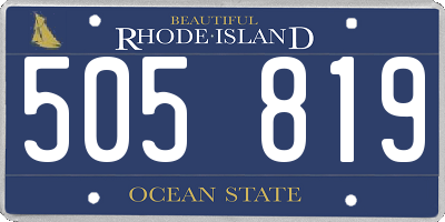 RI license plate 505819