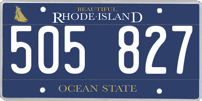 RI license plate 505827