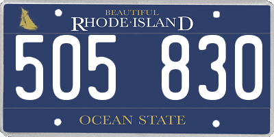 RI license plate 505830