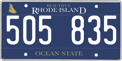 RI license plate 505835