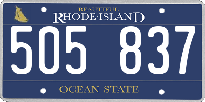 RI license plate 505837