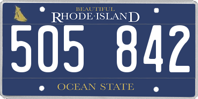 RI license plate 505842