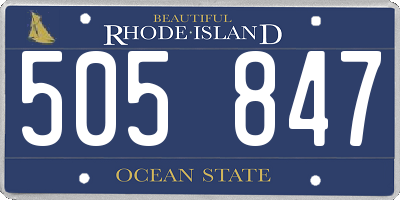 RI license plate 505847