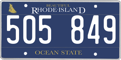 RI license plate 505849