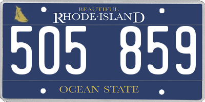 RI license plate 505859