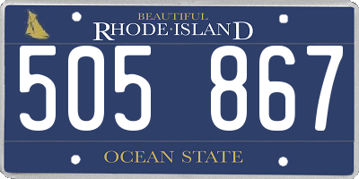 RI license plate 505867