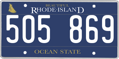 RI license plate 505869