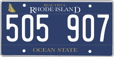 RI license plate 505907