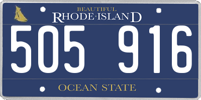 RI license plate 505916