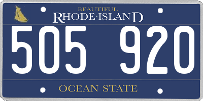 RI license plate 505920