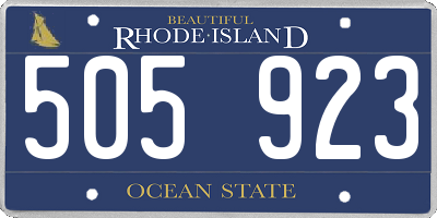 RI license plate 505923