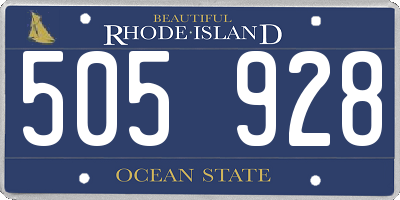 RI license plate 505928