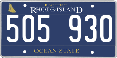 RI license plate 505930