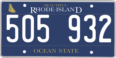 RI license plate 505932