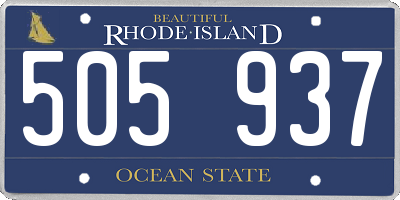 RI license plate 505937