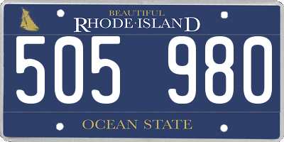 RI license plate 505980