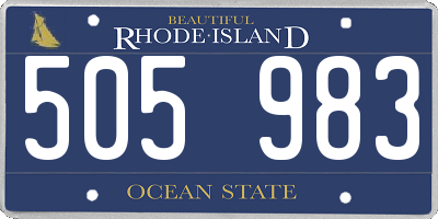 RI license plate 505983