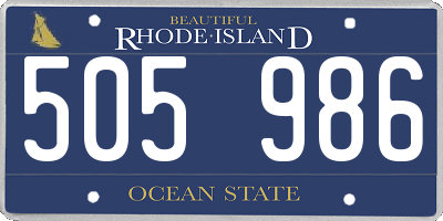 RI license plate 505986