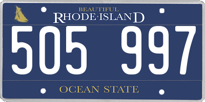 RI license plate 505997