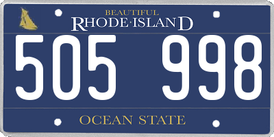 RI license plate 505998
