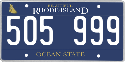 RI license plate 505999