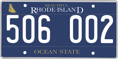 RI license plate 506002
