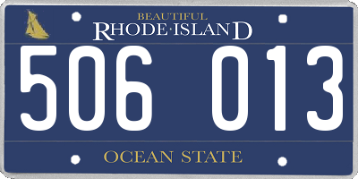 RI license plate 506013