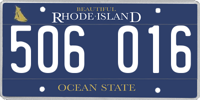 RI license plate 506016