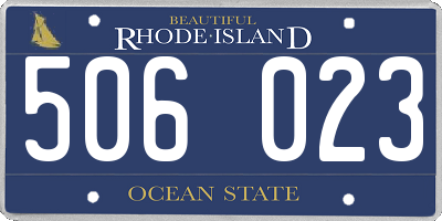 RI license plate 506023
