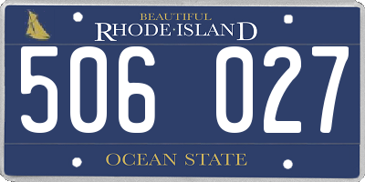 RI license plate 506027
