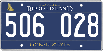 RI license plate 506028