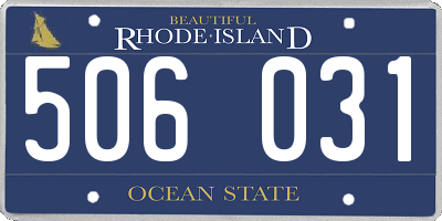RI license plate 506031