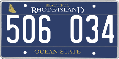RI license plate 506034