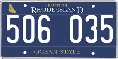 RI license plate 506035