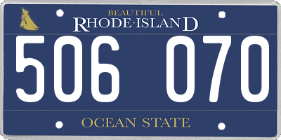 RI license plate 506070