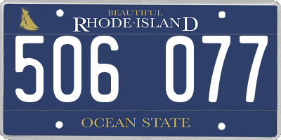 RI license plate 506077