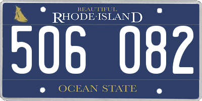 RI license plate 506082