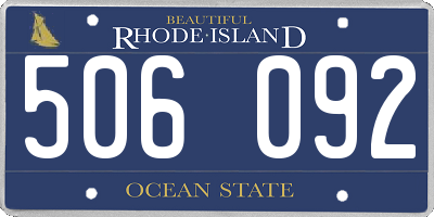 RI license plate 506092