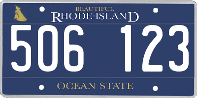 RI license plate 506123