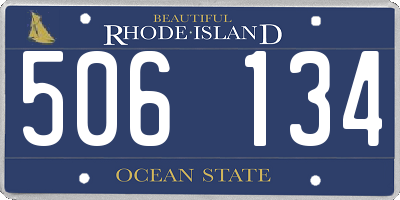 RI license plate 506134