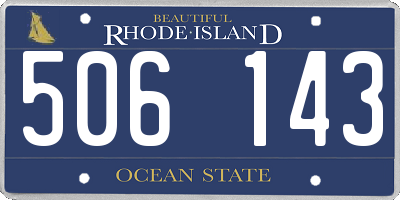 RI license plate 506143